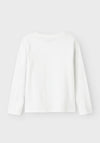 Name It Kid Girl Rekik Long Sleeve Top, Bright White