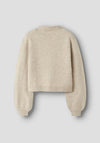 Name It Kid Girl Rina Bow Long Sleeve Cardigan, Beige