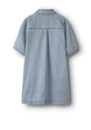 Name It Kid Girl Embellished Denim Short Sleeve Dress, Blue