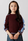 Name It Kid Girl Rania Long Sleeve Knit Jumper, Wine