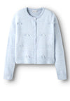 Name It Kid Girl Karin Bow Long Sleeve Cardigan, Blue