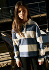 Name It Kid Girl Lirik Long Sleeve Stripe Polo, Navy