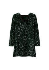 Name It Kid Girl Rusitta Sequin Long Sleeve Dress, Green