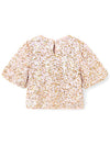 Name It Kid Girl Rullas Short Sleeve Sequin Top, Corsage Pink