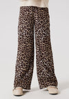 Name It Kid Girl Lotta Wide Leg Print Trouser, Brown