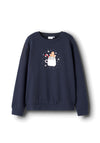 Name It Kid Girl Christmas Long Sleeve Sweater, Navy