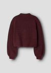Name It Kid Girl Rina Bow Long Sleeve Cardigan, Wine