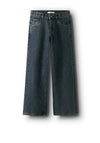 Name It Kid Girl Rose Wide Leg Rhinestone Jeans, Dark Blue
