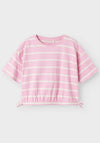 Name It Kid Girl Funion Short Sleeve Crop Top, Pink Frosting