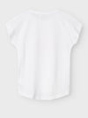 Name It Kid Girl Violet Capsl Short Sleeve Tee, Bright White