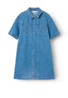 Name It Kid Girl Jannet Denim Dress, Medium Blue Denim