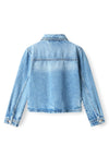 Name It Kid Girl Faria Long Sleeve Denim Jacket, Light Blue