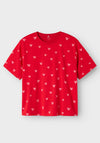 Name It Kid Girl Fargo Short Sleeve Tee, Chinese Red