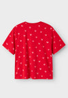 Name It Kid Girl Fargo Short Sleeve Tee, Chinese Red
