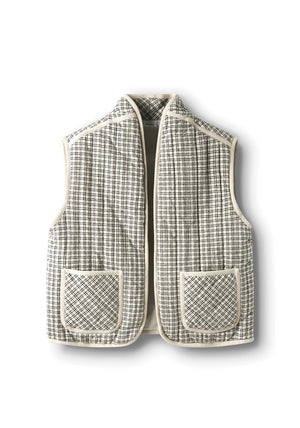 Name It Kid Girl Tecka Check Waistcoat, Beige