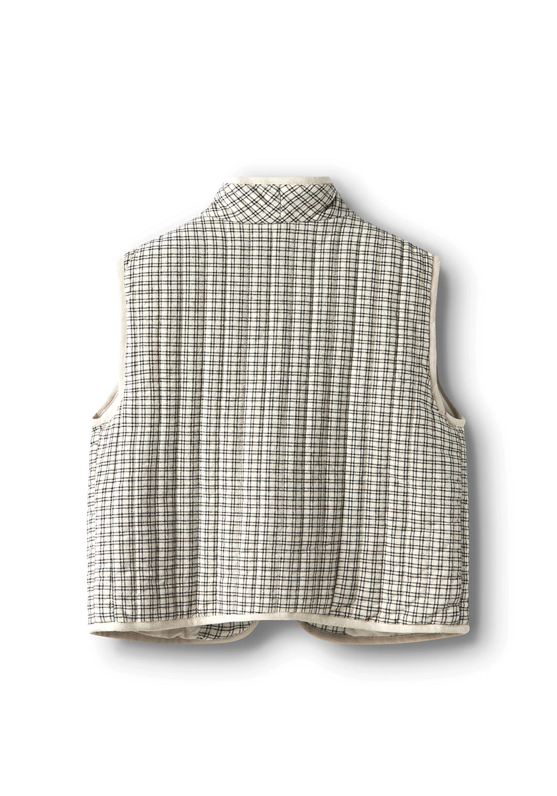 Name It Kid Girl Tecka Check Waistcoat, Beige