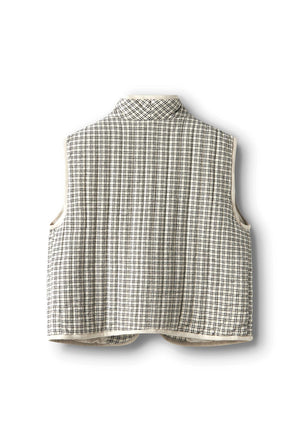 Name It Kid Girl Tecka Check Waistcoat, Beige