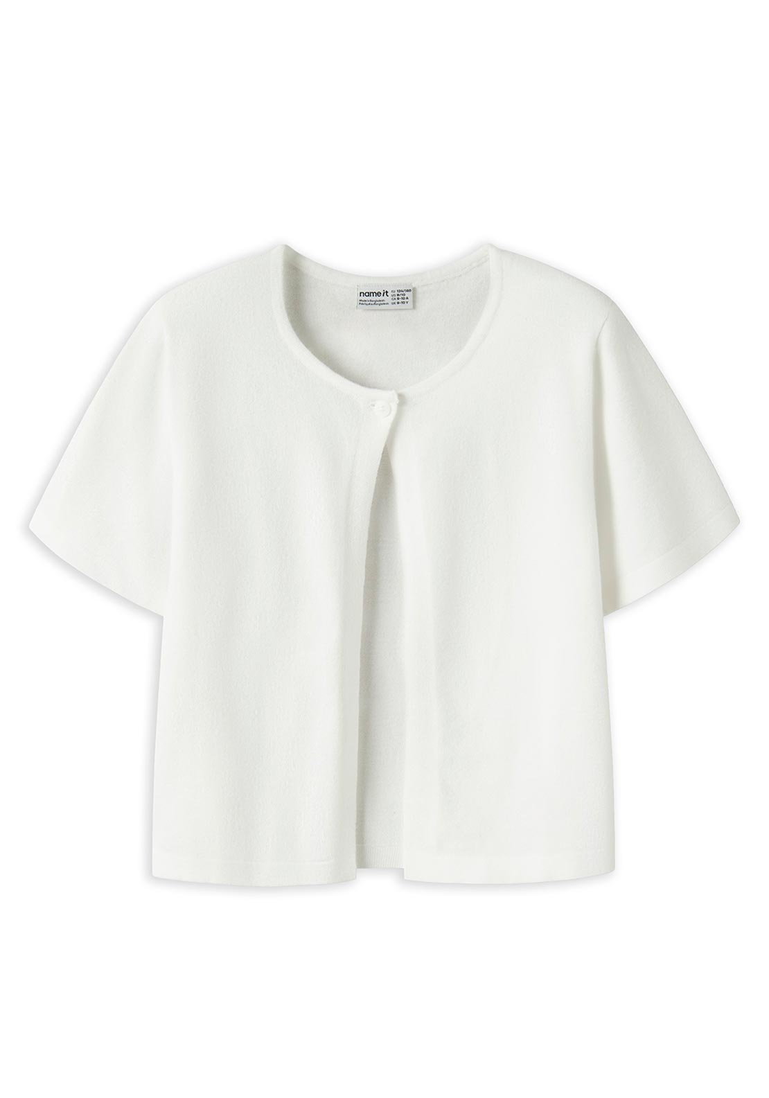 Name It Kid Girl Hinga Short Sleeve Knit Cardigan, White