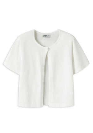Name It Kid Girl Hinga Short Sleeve Knit Cardigan, White
