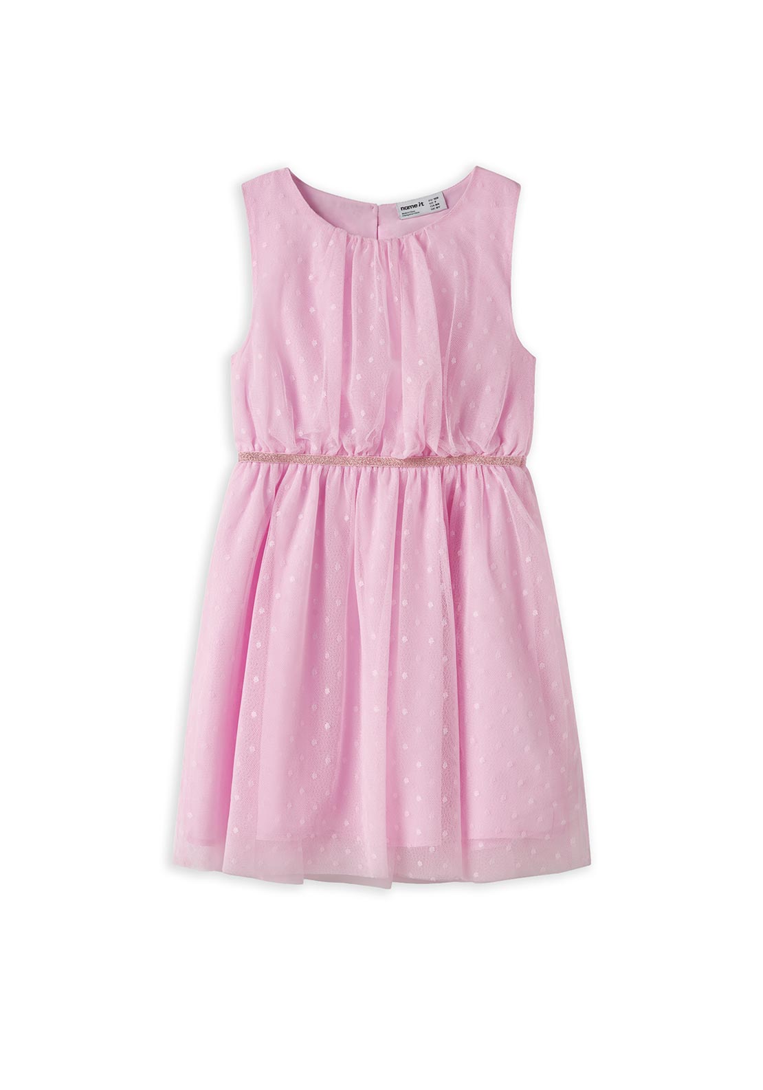 Name It Kid Girl Vabos Tulle Sleeveless Dress, Pink