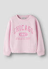 Name It Kid Girl Fabia Chicago Long Sleeve Sweater, Pink