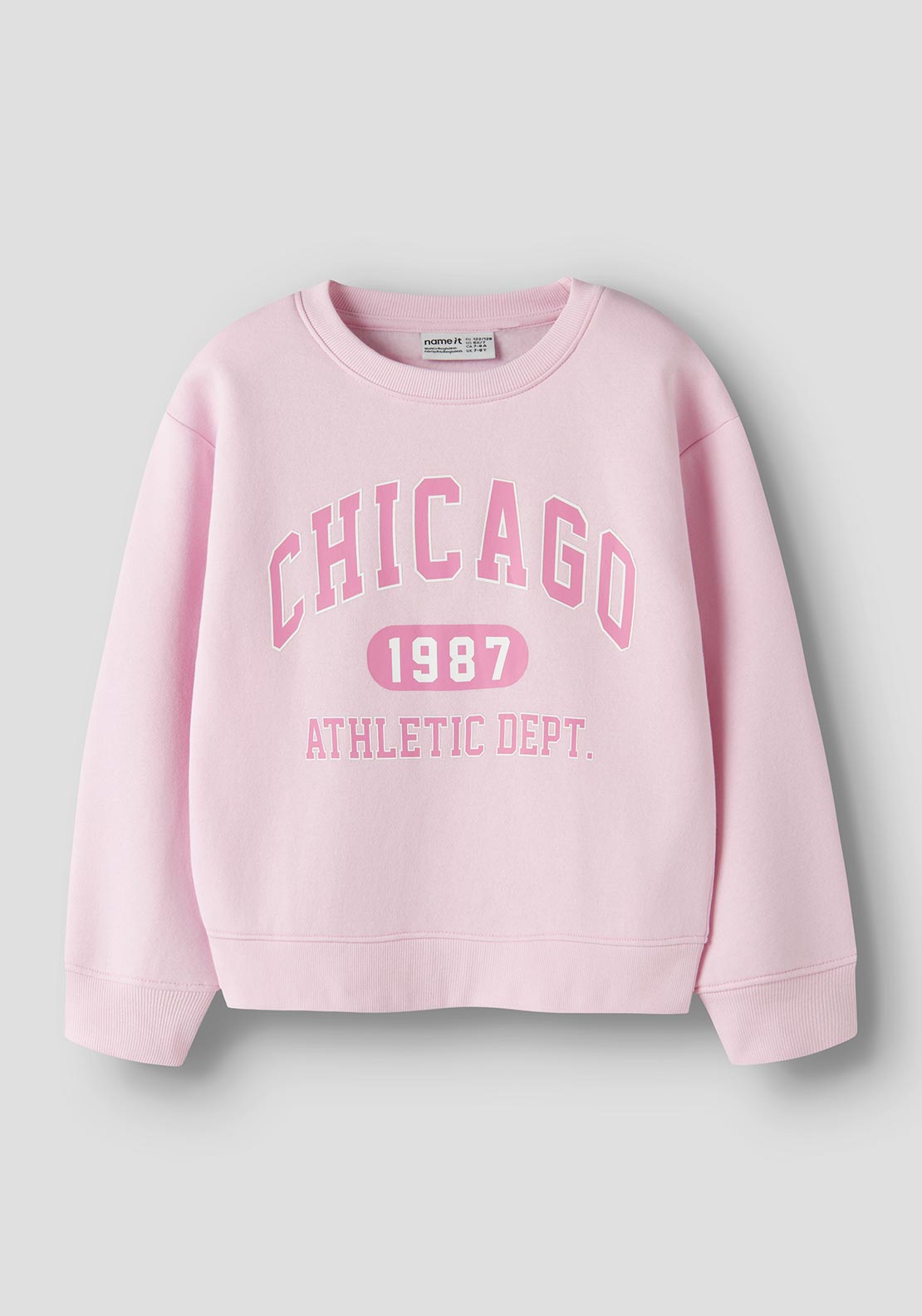 Name It Kid Girl Fabia Chicago Long Sleeve Sweater, Pink