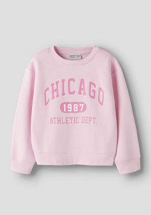 Name It Kid Girl Fabia Chicago Long Sleeve Sweater, Pink