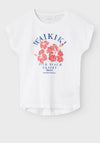 Name It Kid Girl Violet Capsl Short Sleeve Tee, Bright White