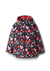Name It Kid Girl Maxi Heart Hooded Jacket, Navy