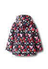 Name It Kid Girl Maxi Heart Hooded Jacket, Navy