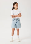 Name It Kid Girl Bella High Waist Denim Short, Blue
