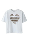 Name It Kid Girl Fahiraz Print Heart Short Sleeve Tee, White