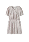 Name It Kid Girl Floral Short Sleeve Wrap Dress, White