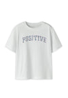 Name It Kid Girl Fahiraz Positive Short Sleeve Tee, White