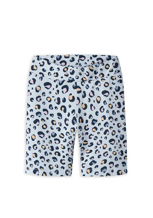 Name It Kid Girl Animal Print Biker Short, Blue Multi