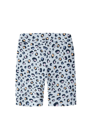 Name It Kid Girl Animal Print Biker Short, Blue Multi