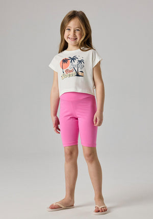 Name It Kid Girl Solid Biker Short, Pink