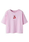 Name It Kid Girl Farinaz Cherry Short Sleeve Tee, Pink