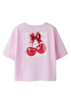 Name It Kid Girl Farinaz Cherry Short Sleeve Tee, Pink