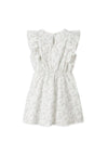 Name It Kid Girl Floral Frill Sleeve Dress, White