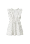 Name It Kid Girl Floral Frill Sleeve Dress, White