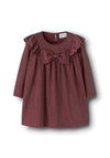 Name It Mini Girl Roisin Long Sleeve Glitter Dress, Wine