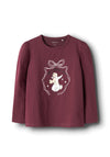 Name It Mini Girl Rogina Long Sleeve Top, Wine