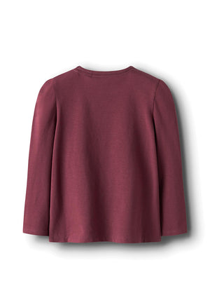 Name It Mini Girl Rogina Long Sleeve Top, Wine