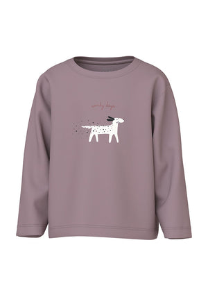 Name It Mini Girl Veen Long Sleeve Top, Purple