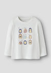 Name It Mini Girl Veen Long Sleeve Top, White