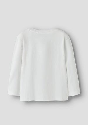 Name It Mini Girl Veen Long Sleeve Top, White