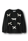 Name It Mini Girl Ronja Long Sleeve Knit Jumper, Black