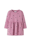 Name It Mini Girl Davina Heart Sweat Dress, Pink