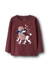 Name It Kid Girl Kerna Long Sleeve Top, Wine